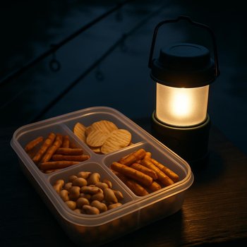 Небольшие перекусы в контейнере для ночной рыбалки