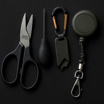 Страховочные шнуры и карабины для инструментов на ночной рыбалке