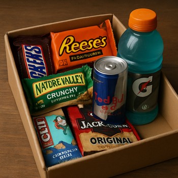 Контейнер с перекусом без шуршащих упаковок для ночной рыбалки