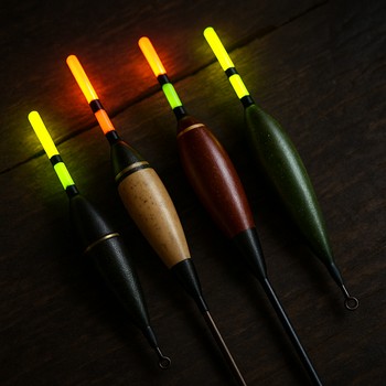 Оснастка с поплавками и поводками для ночной ловли мирной рыбы